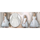 thumbnail video image 2 of Vestido de Niña de Flores Blanco Hueso con Cinturón para Boda Fiesta Dama de Honor 4, 2 of 10