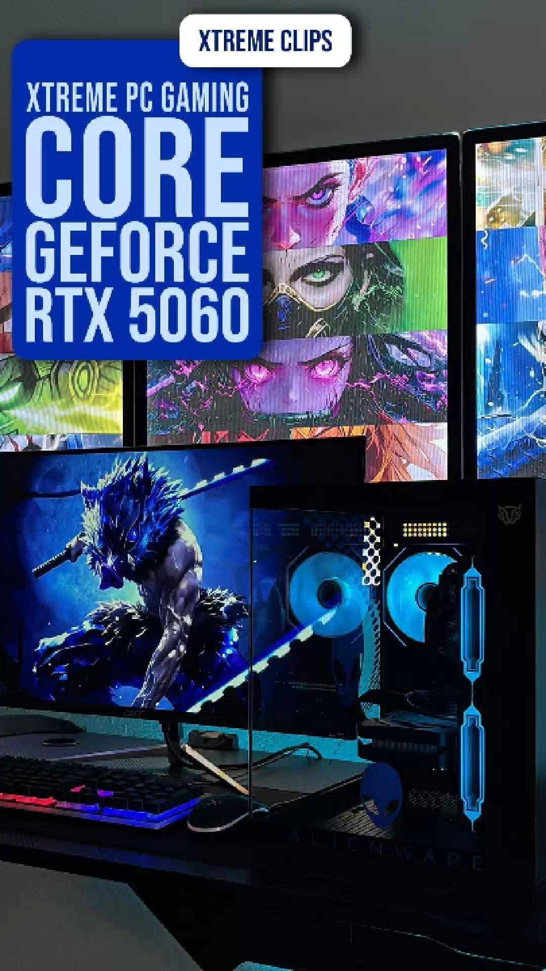 thumbnail video image 2 of PC Gamer Completa Xtreme PC Gaming ALIENWARE NVIDIA GeForce RTX 5060 AMD Ryzen 5 5500 16GB SSD 1TB Monitor 32 180Hz WIFI gaming 1080p, estudios y multitarea, 2 of 7
