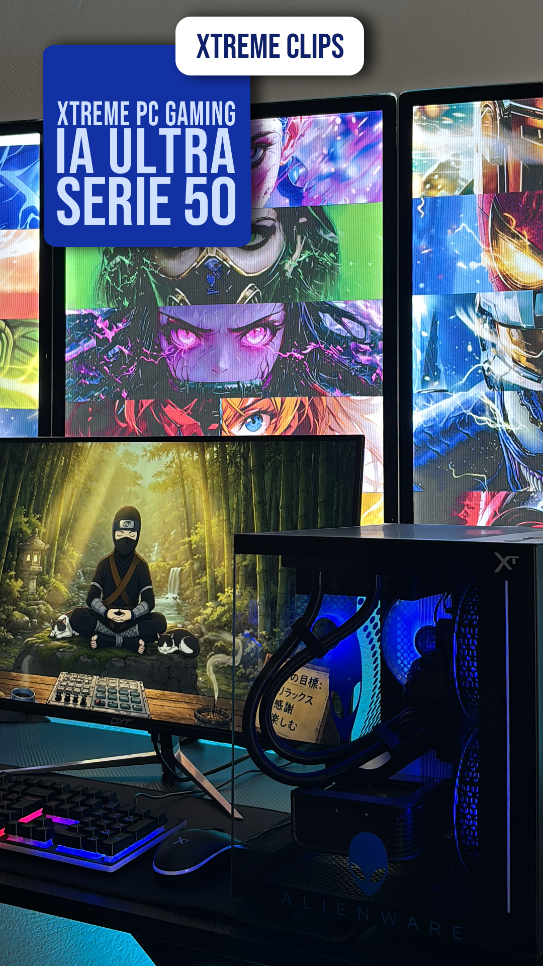 thumbnail video image 2 of Xtreme PC IA Ultra ALIENWARE NVIDIA GeForce RTX 5080 Intel Core Ultra 9 285 32GB DDR5 SSD 1TB Monitor Curvo 32 180Hz Sistema Liquido WIFI IA profesional para cargas intensivas, 2 of 7