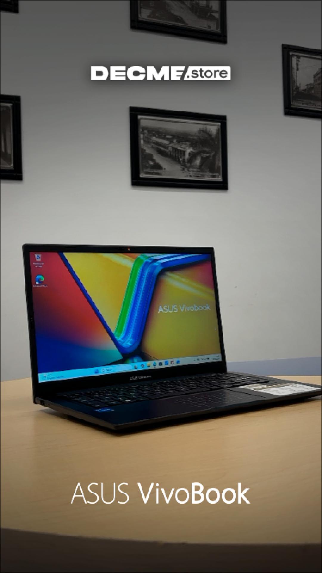 thumbnail video image 2 of Laptop ASUS Vivobook 14 Core i5 1334U 16GB SSD 512GB 14" Teclado Español Mochila Mouse ideal para Estudiantes y Profesionales, 2 of 6