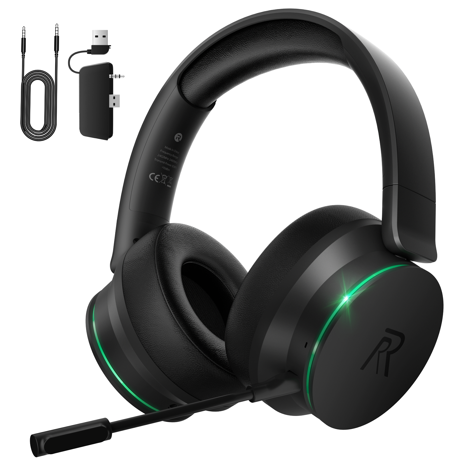 thumbnail video image 2 of FONHAID Audífonos Gamer Inalámbricos de 2.4GHz para Xbox Series X/S, Xbox One, PS5/PS4, Mac, Switch, Audífonos Gamer Bluetooth 5.3 con Micrófono Desmontable con Cancelación de Ruido, Batería de 45H,, 2 of 9