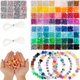 thumbnail video image 2 of Jetcloudlive 1977 Pzas Kit de Cuentas Pony para Hacer Pulseras 64 Colores 9mm Juego de Cuentas Kandi Cuentas de Plástico Pony Al por Mayor con 375 Pzas Cuentas de Letras Cuerda Elástica Pulseras DIY, 2 of 12